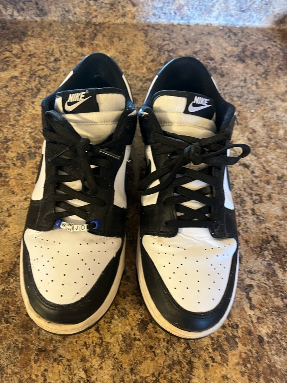 Nike Dunk Black and White Low Top Sneakers with Perforated Toe